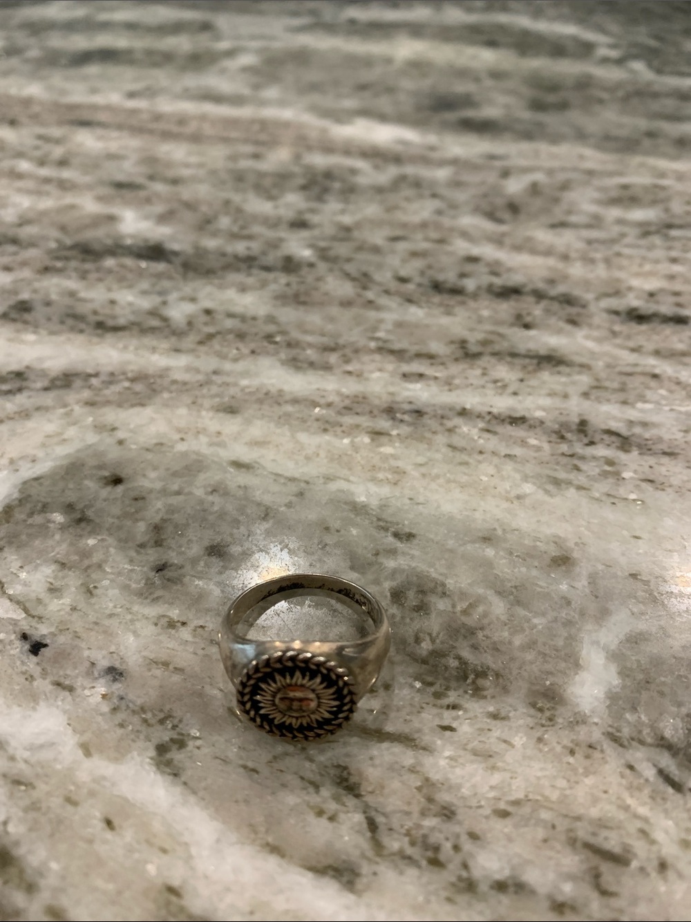 Sunburst Medallion Sterling silver  Ring
